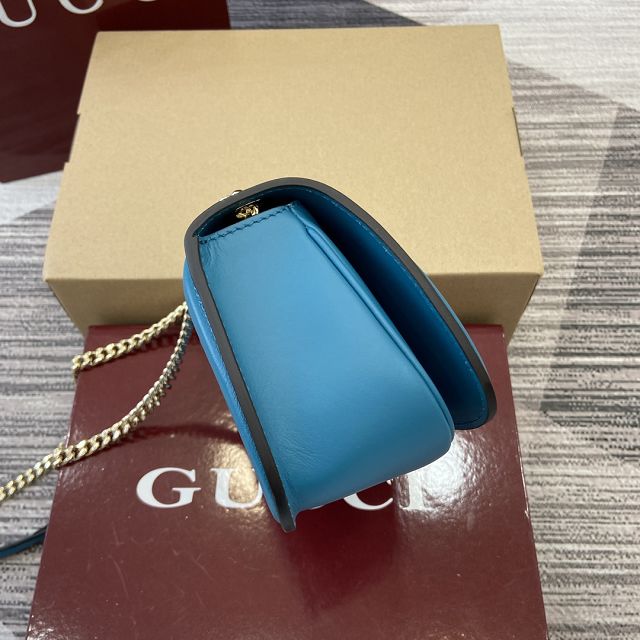 GG original suede calfskin blondie small shoulder bag 815711 blue