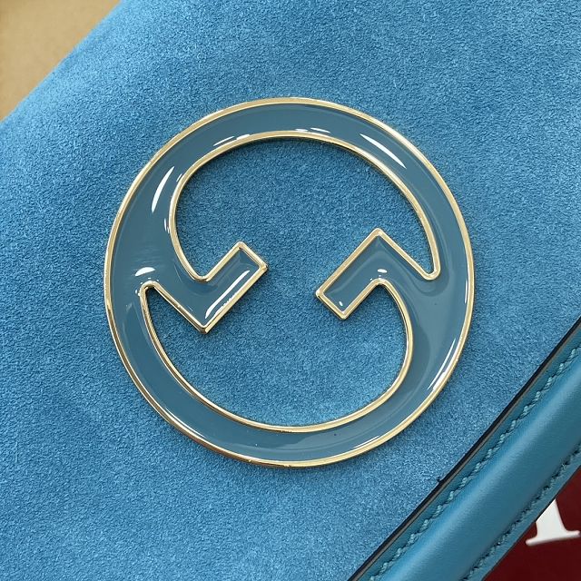 GG original suede calfskin blondie small shoulder bag 815711 blue