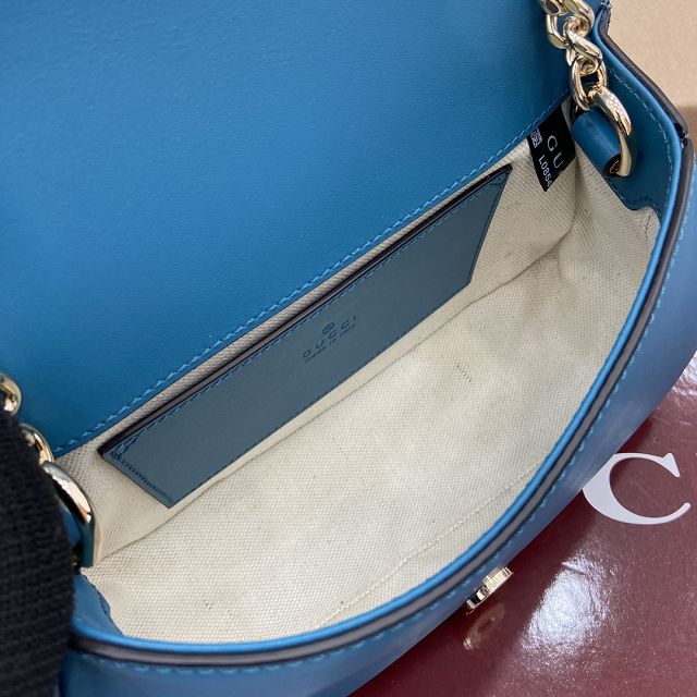 GG original suede calfskin blondie small shoulder bag 815711 blue