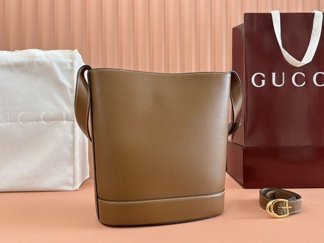 GG original calfskin 73 medium bucket bag 833660 brown