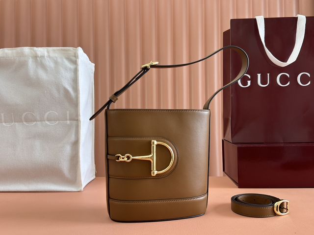 GG original calfskin 73 small bucket bag 833665 brown