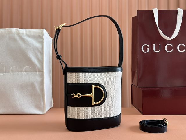 GG original canvas 73 small bucket bag 833665 black