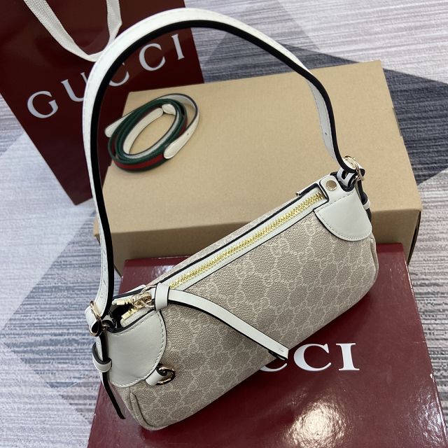 GG original canvas emblem small shoulder bag 815218 white