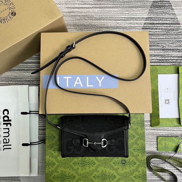 GG original canvas horsebit 1955 mini bag 699296 black