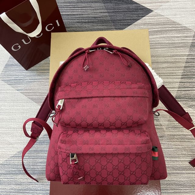 GG original canvas medium backpack 800265 red