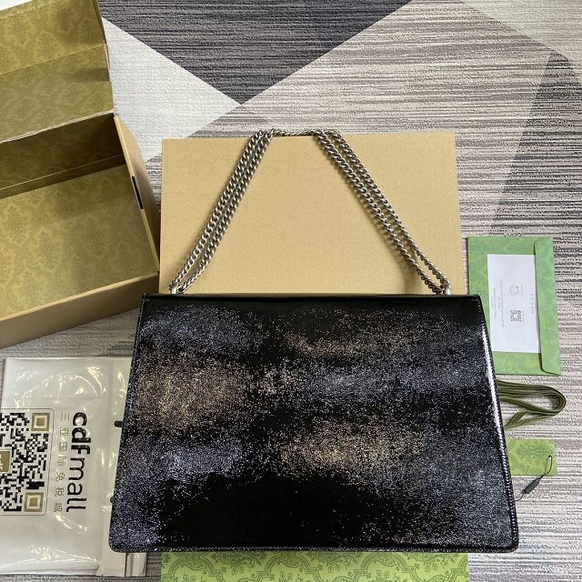GG original shiny calfskin dionysus large shoulder bag 795003 black