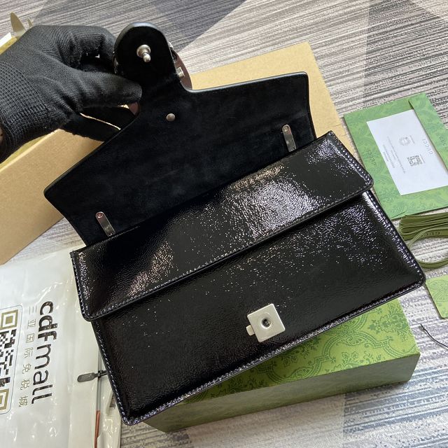 GG original shiny calfskin dionysus medium shoulder bag 795005 black