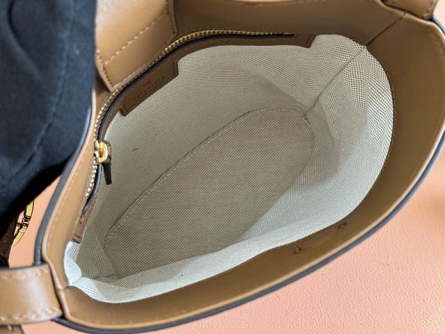 GG original suede calfskin 73 small bucket bag 833665 brown