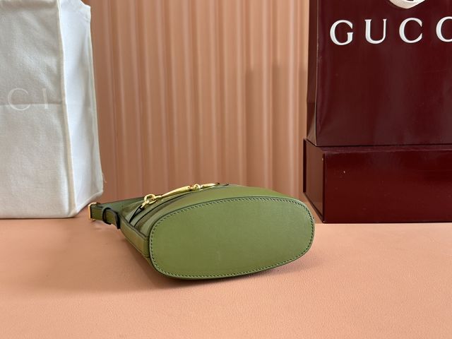 GG original suede calfskin 73 small bucket bag 833665 green