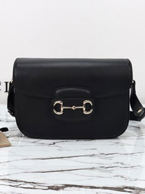 GG original calfskin 1955 horsebit shoulder bag 815178 black