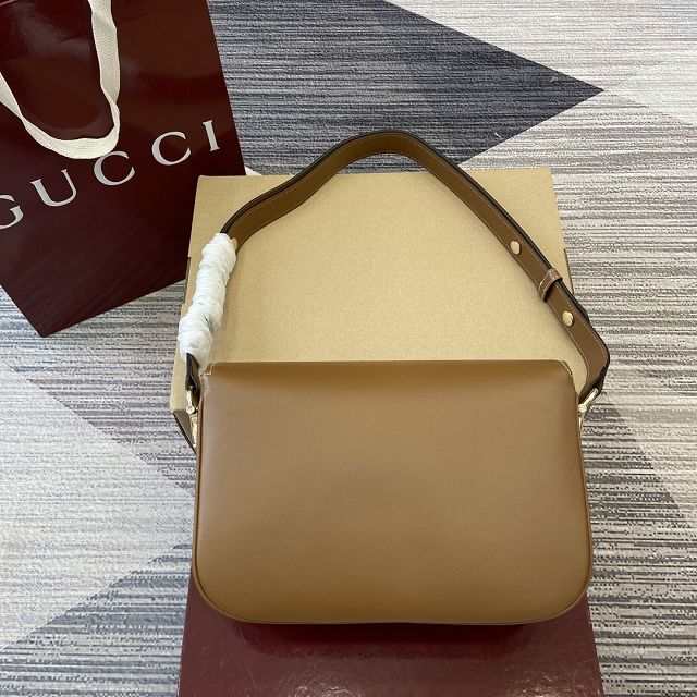 GG original calfskin 1955 horsebit shoulder bag 815178 brown