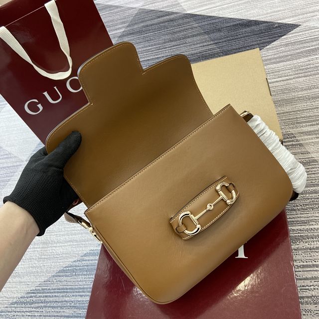 GG original calfskin 1955 horsebit shoulder bag 815178 brown