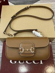 GG original calfskin 1955 horsebit small shoulder bag 815206 brown