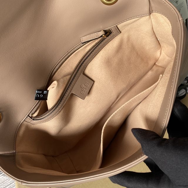 GG original calfskin marmont medium shoulder bag 443496 taupe
