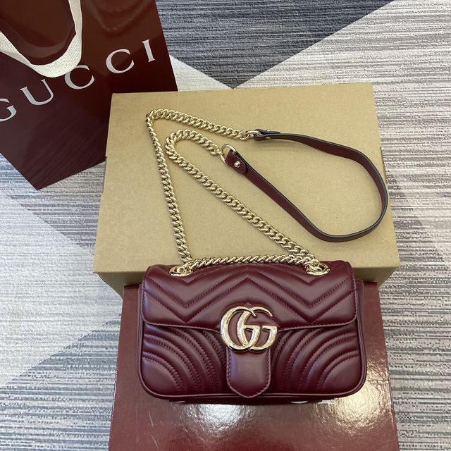 GG original calfskin marmont mini bag 446744 bordeaux