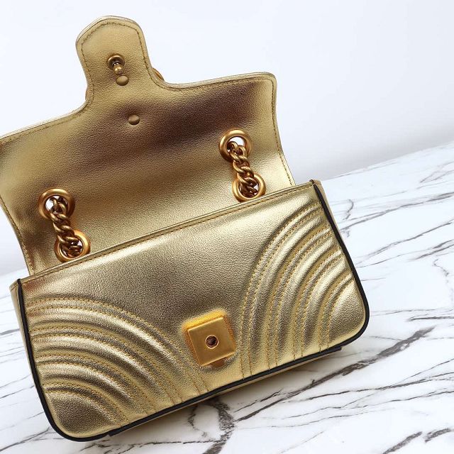 GG original calfskin marmont mini bag 446744 gold