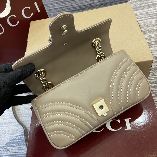 GG original calfskin marmont mini bag 446744 light grey 