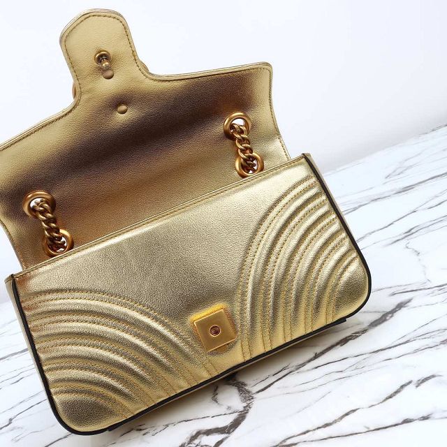 GG original calfskin marmont small shoulder bag 443497 gold