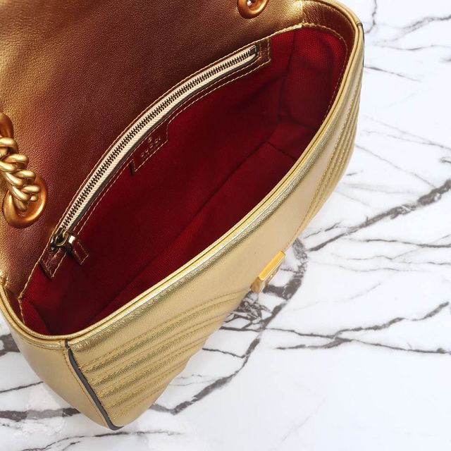 GG original calfskin marmont small shoulder bag 443497 gold