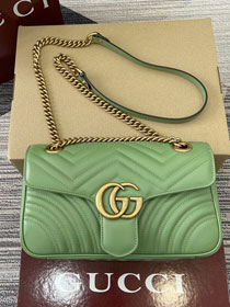GG original calfskin marmont small shoulder bag 443497 green