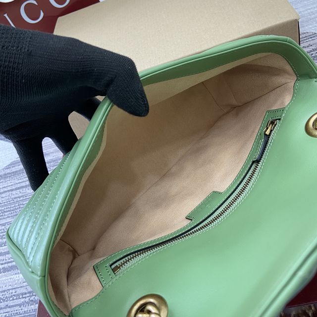 GG original calfskin marmont small shoulder bag 443497 green
