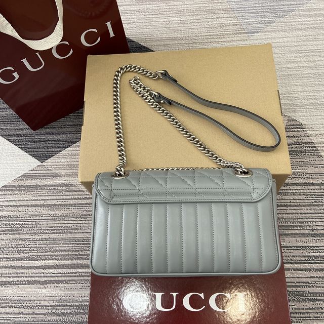 GG original calfskin marmont small shoulder bag 443497 grey