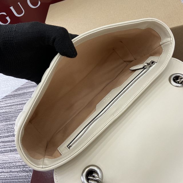 GG original calfskin marmont small shoulder bag 443497 white