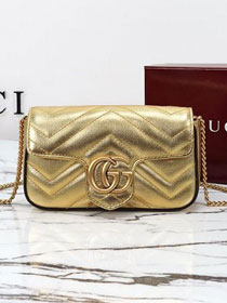 GG original calfskin marmont super mini bag 476433 gold