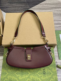 GG original calfskin moon side shoulder bag 786015 bordeaux
