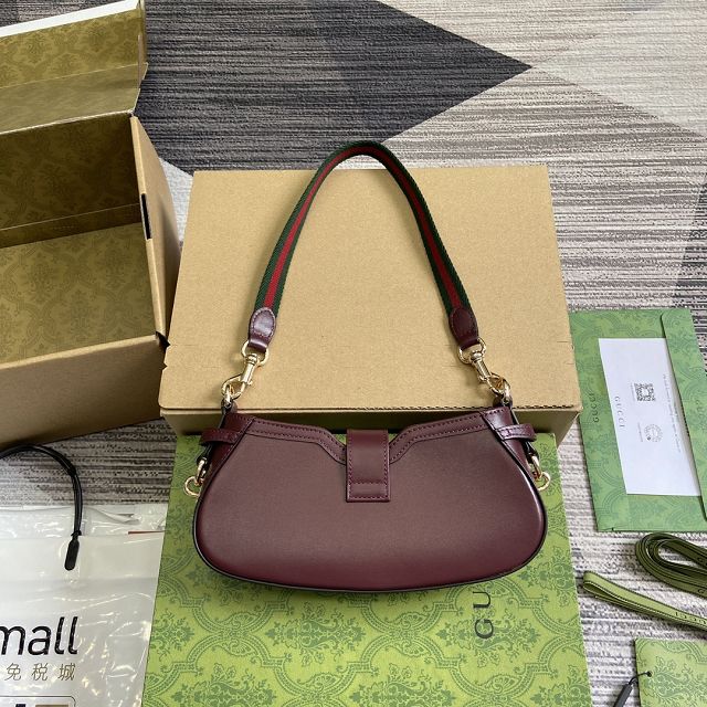 GG original calfskin moon side shoulder bag 786015 bordeaux