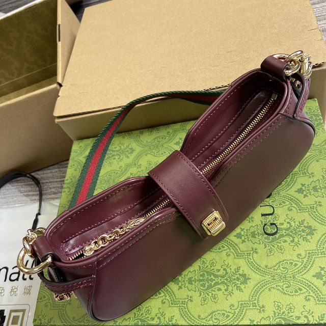 GG original calfskin moon side shoulder bag 786015 bordeaux