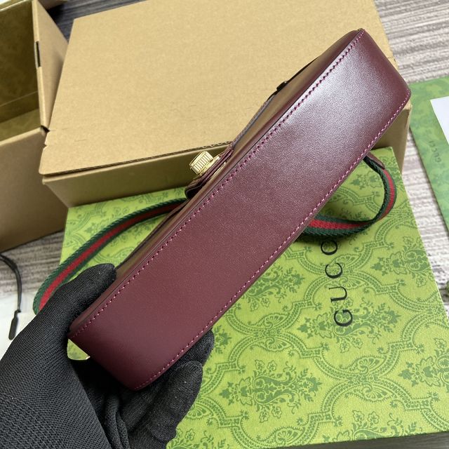 GG original calfskin moon side shoulder bag 786015 bordeaux