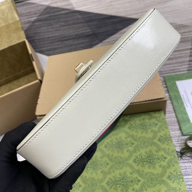 GG original calfskin moon side shoulder bag 786015 white