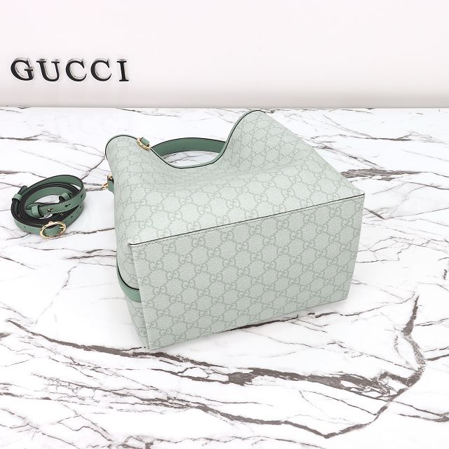 GG original fabric emblem medium bucket bag 815103 green