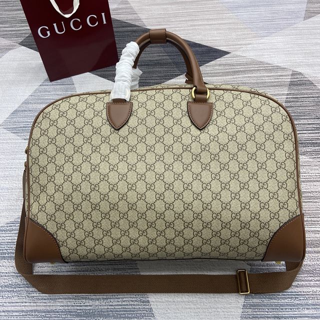 GG original canvas emblem medium duffle bag 821148 brown