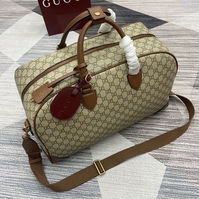 GG original canvas emblem medium duffle bag 821148 brown