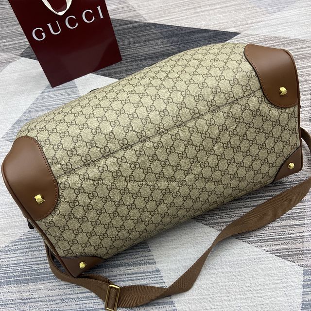 GG original canvas emblem medium duffle bag 821148 brown