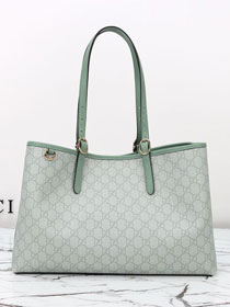 GG original canvas emblem medium tote bag 815213 green