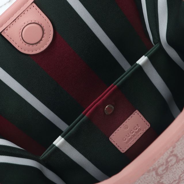 GG original fabric emblem mini bucket bag 815118 pink