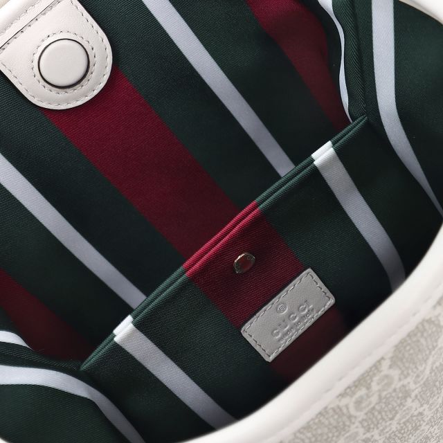 GG original fabric emblem mini bucket bag 815118 white