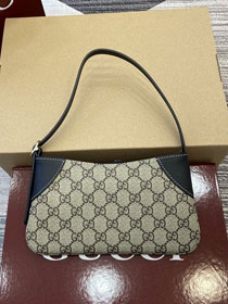 GG original canvas emblem small shoulder bag 820696 black