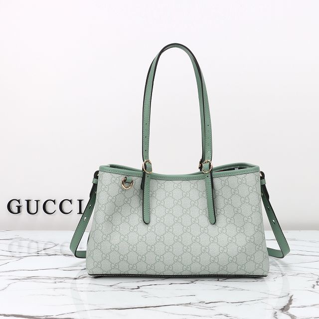 GG original canvas emblem small tote bag 815214 green