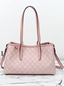 GG original canvas emblem small tote bag 815214 pink