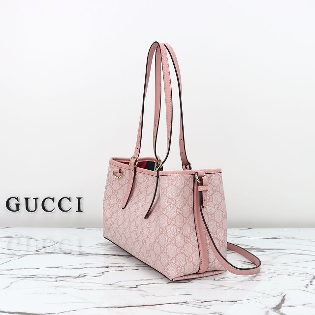 GG original canvas emblem small tote bag 815214 pink