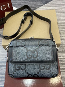GG original canvas large crossbody bag 821616 black&grey