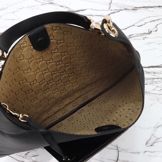 GG original calfskin B large shoulder bag 820169 black