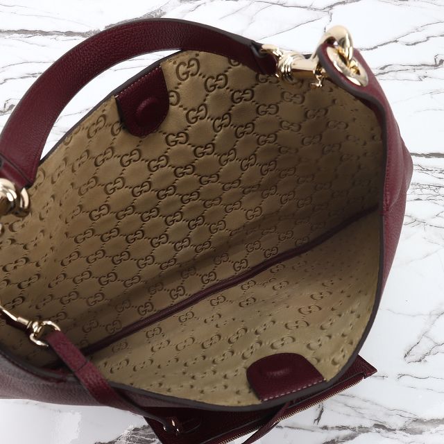 GG original calfskin B large shoulder bag 820169 bordeaux