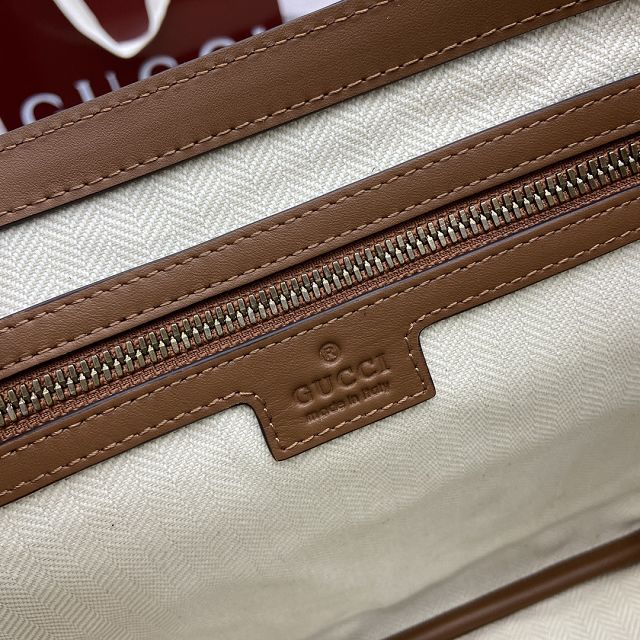 GG original calfskin emblem medium crossbody bag 821154 brown