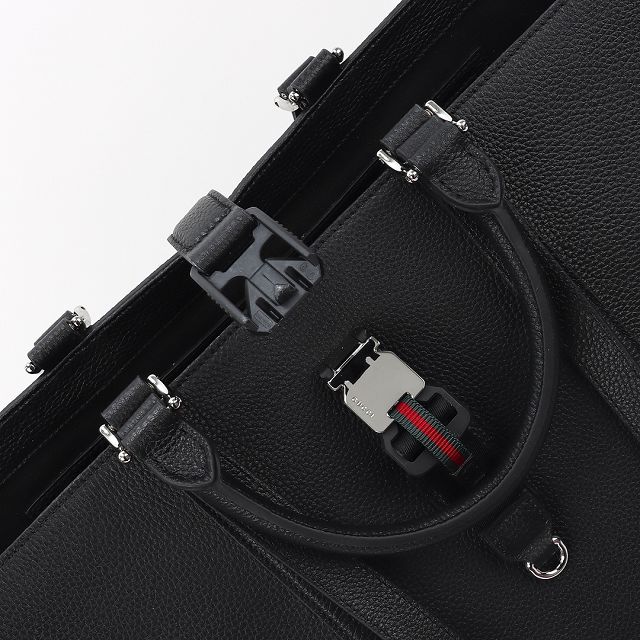 GG original calfskin maxi tote bag with web 816753 black