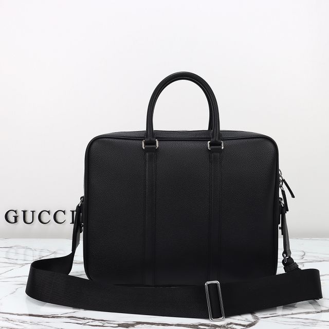 GG original calfskin medium briefcase with web 816757 black